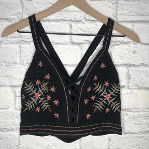 American Eagle NWT Cropped Embroidered Tank Sz XS